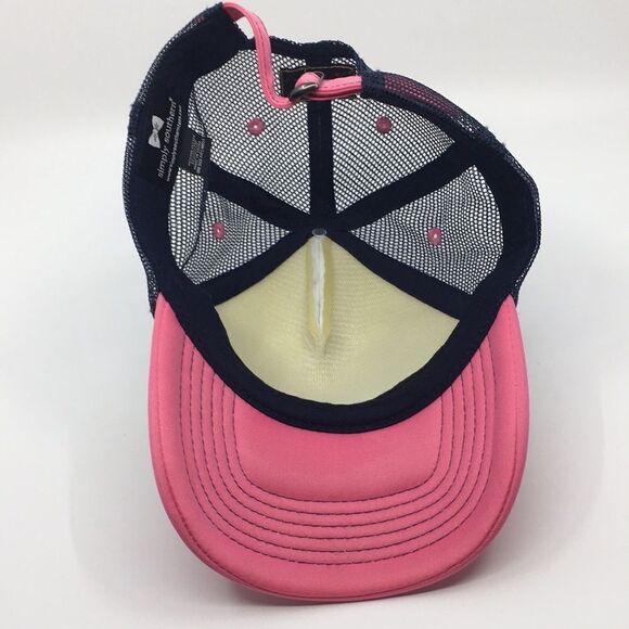Simply Southern Trucker Hat Trophy Wife Pink and Navy Blue adjustable backstrap - Picture 12 of 16
